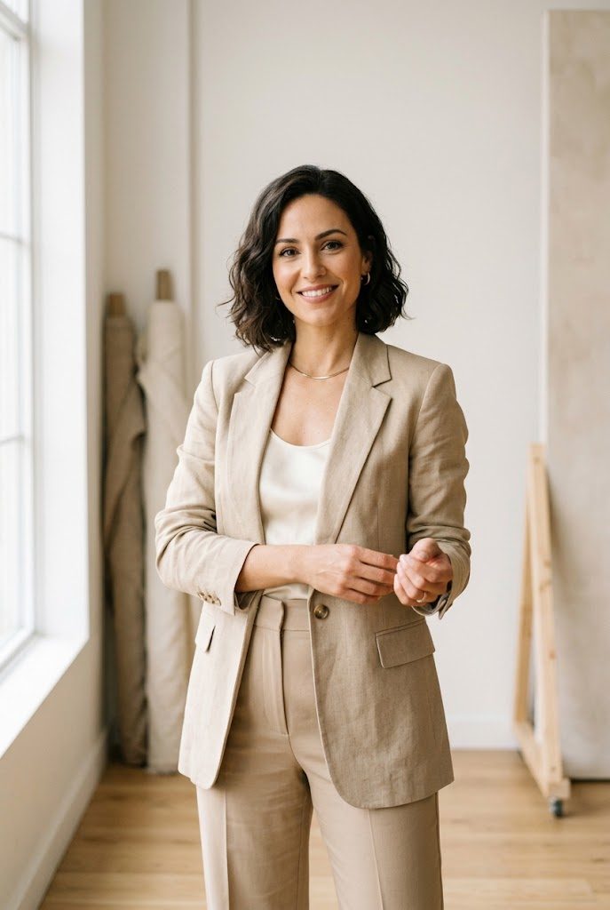 Lucía Arriaza, fundadora de Maison de Luxe, en su taller